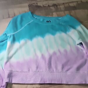 SO Kids Colorful Tie-Dye Sweatshirt - Aqua, White, and Lavender